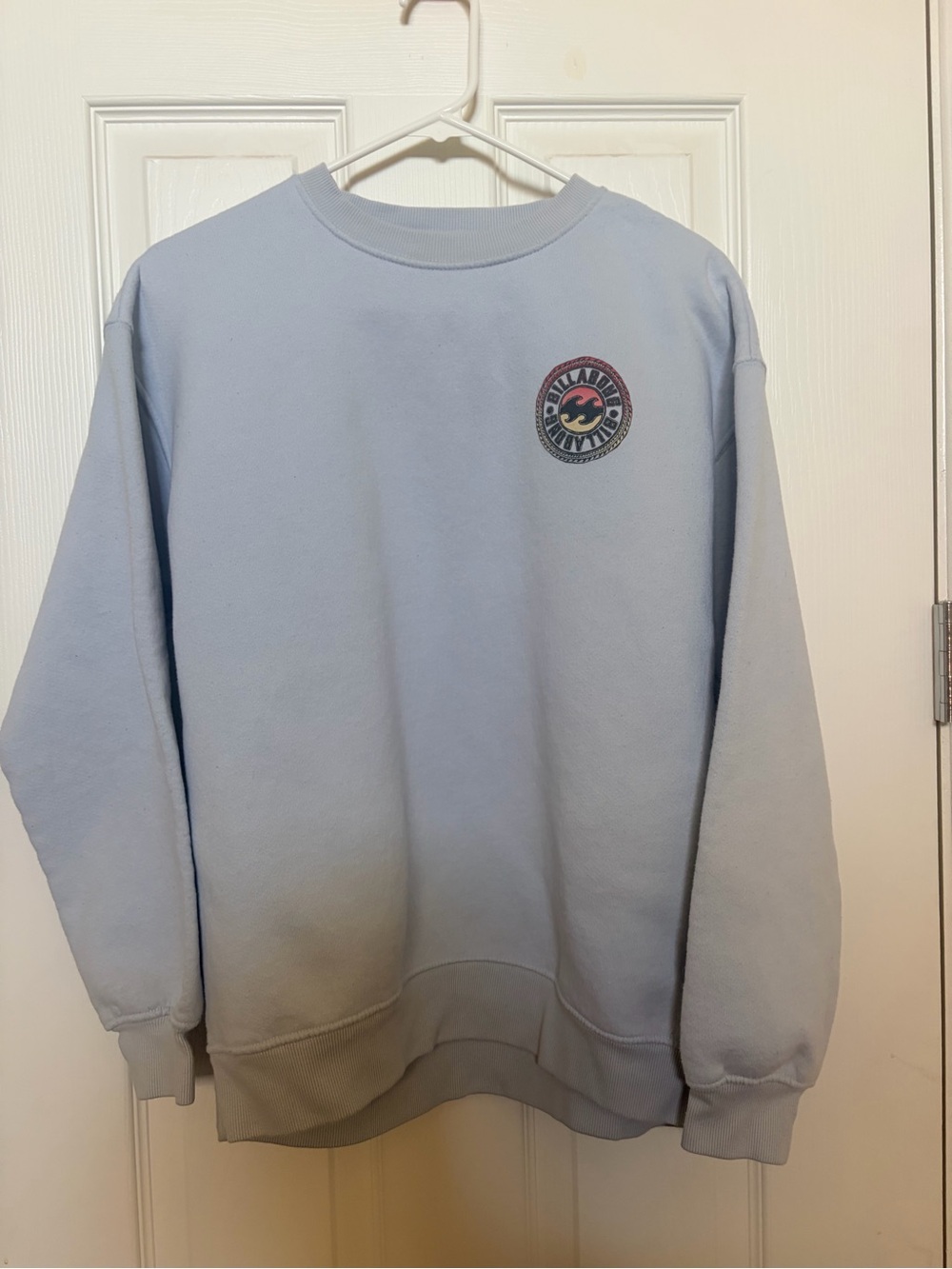 Billabong Light Blue Crewneck Sweatshirt with Small Chest Logo